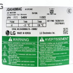 LG VRF Compressor TBZ35874701 JQA048MAC